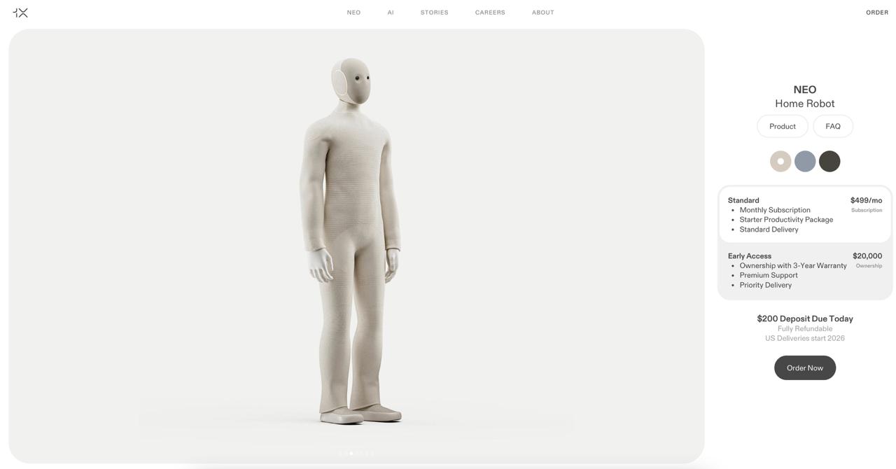 🤖NEO — домашний гуманоид от стартапа 1X. 